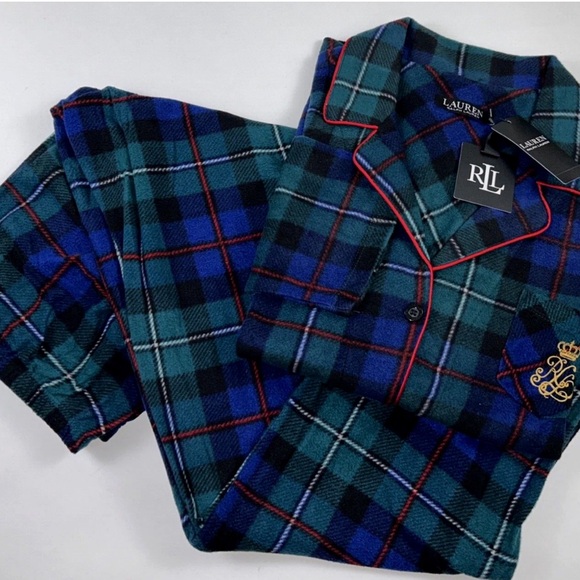 Ralph Lauren Green Tartan Plaid Pajama Set Lauren Ralph Lauren Set NWT XL - Picture 2 of 4